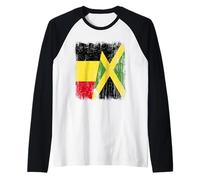 Demi Drapeau Belge jamaïcain Patrimoine jamaïcain Belge Manche Raglan