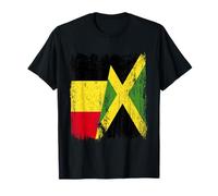 Demi Drapeau Belge jamaïcain Patrimoine jamaïcain Belge T-Shirt