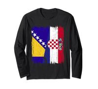 Demi drapeau Bosnie-Herzégovine Croatie Manche Longue