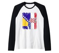 Demi drapeau Bosnie-Herzégovine Croatie Manche Raglan