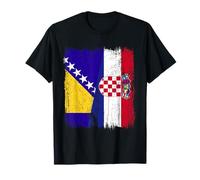 Demi drapeau Bosnie-Herzégovine Croatie T-Shirt