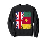 Demi drapeau britannique Cameroun ascendance camerounaise britannique Sweatshirt