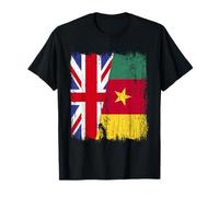Demi drapeau britannique Cameroun ascendance camerounaise britannique T-Shirt