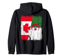 Demi-Drapeau Canada Algérie Patrimoine algérien Canadien Sweat à Capuche