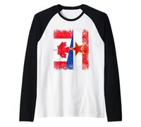 Demi-Drapeau Canada Yougoslavie Patrimoine Canadien yougoslave Manche Raglan
