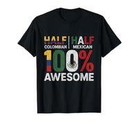 Demi Drapeau colombien moitié Mexicain Carte ADN Mexique Colombie T-Shirt