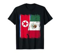 Demi-Drapeau Corée du Nord Mexique Patrimoine Mexicain T-Shirt