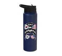Demi drapeau coréen américain moitié coréen fille coréenne US Corée du Sud Stainless Steel Insulated Water Bottle