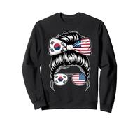 Demi Drapeau coréen américain moitié coréen Fille coréenne US Corée du Sud Sweatshirt