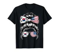 Demi Drapeau coréen américain moitié coréen Fille coréenne US Corée du Sud T-Shirt