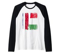 Demi-drapeau Costa Rica Italie Fière fière fière du Costa Rica Italian Pride Manche Raglan