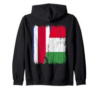 Demi-drapeau Costa Rica Italie Fière fière fière du Costa Rica Italian Pride Sweat à Capuche