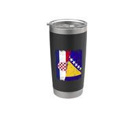 Demi drapeau Croatie Bosnie-Herzégovine Gobelet isotherme en acier inoxydable double paroi