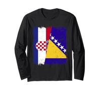 Demi Drapeau Croatie Bosnie-Herzégovine Manche Longue