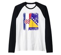 Demi Drapeau Croatie Bosnie-Herzégovine Manche Raglan