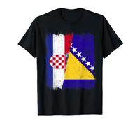 Demi Drapeau Croatie Bosnie-Herzégovine T-Shirt