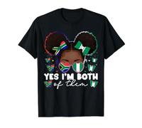 Demi Drapeau d'Afrique du Sud Nigérian Nigeria pour Filles T-Shirt Graphique avec Valeur