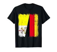 Demi Drapeau de la Cité du Vatican Allemagne T-Shirt