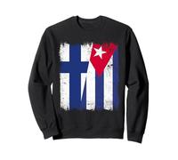Demi Drapeau de la Finlande Cuba Patrimoine cubain finlandais Sweatshirt