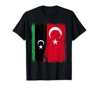 Demi-Drapeau de la Libye, Turquie, Patrimoine Turc libyen T-Shirt