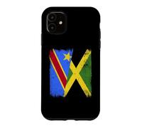 Demi Drapeau de la République démocratique du Congo Jamaïque Coque pour iPhone 11