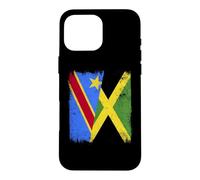 Demi Drapeau de la République démocratique du Congo Jamaïque Coque pour iPhone 16 Pro Max