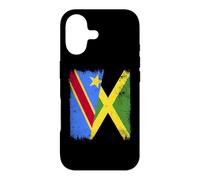 Demi Drapeau de la République démocratique du Congo Jamaïque Coque pour iPhone 17