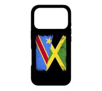 Demi Drapeau de la République démocratique du Congo Jamaïque Coque pour iPhone 17 Pro