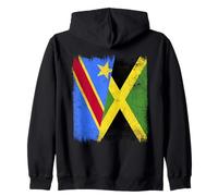 Demi Drapeau de la République démocratique du Congo Jamaïque Sweat à Capuche
