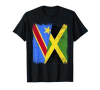 Demi Drapeau de la République démocratique du Congo Jamaïque T-Shirt