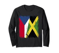 Demi-Drapeau de la République tchèque Jamaïque Patrimoine jamaïcain Manche Longue