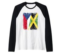 Demi-Drapeau de la République tchèque Jamaïque Patrimoine jamaïcain Manche Raglan