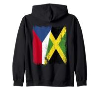 Demi-Drapeau de la République tchèque Jamaïque Patrimoine jamaïcain Sweat à Capuche