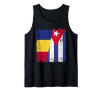 Demi-Drapeau de la Roumanie Cuba Patrimoine cubain roumain Débardeur