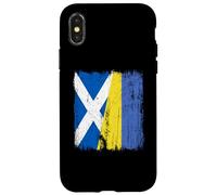 Demi Drapeau de l'Écosse Ukraine Patrimoine ukrainien écossais Coque pour iPhone X/XS