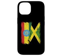 Demi-Drapeau de l'Éthiopie Jamaïque Patrimoine éthiopien jamaïcain Coque pour iPhone 14