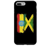 Demi-Drapeau de l'Éthiopie Jamaïque Patrimoine éthiopien jamaïcain Coque pour iPhone 7 Plus/8 Plus