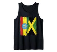 Demi-Drapeau de l'Éthiopie Jamaïque Patrimoine éthiopien jamaïcain Débardeur