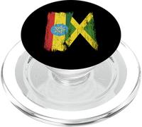 Demi-Drapeau de l'Éthiopie Jamaïque Patrimoine éthiopien jamaïcain PopSockets PopGrip pour MagSafe