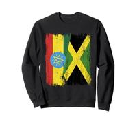 Demi-Drapeau de l'Éthiopie Jamaïque Patrimoine éthiopien jamaïcain Sweatshirt
