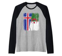 Demi-Drapeau de l'Islande Algérie Patrimoine islandais algérien Manche Raglan