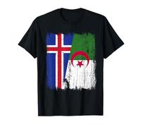Demi-Drapeau de l'Islande Algérie Patrimoine islandais algérien T-Shirt
