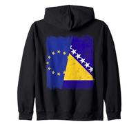 Demi-Drapeau de l'UE Bosnie-Herzégovine Union européenne Bosnie Sweat à Capuche