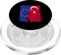 Demi-Drapeau de l'UE Turquie Turquie Europe Patrimoine Turc PopSockets PopGrip pour MagSafe