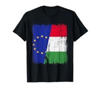 Demi-drapeau de l'Union européenne et de l'Italie Fierté italienne T-Shirt