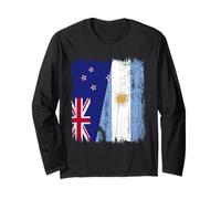 Demi drapeau de Nouvelle-Zélande Argentine Kiwi racines argentines Manche Longue