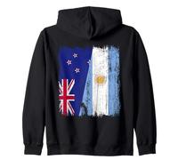 Demi drapeau de Nouvelle-Zélande Argentine Kiwi racines argentines Sweat à Capuche