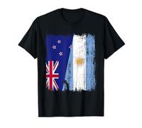 Demi drapeau de Nouvelle-Zélande Argentine Kiwi racines argentines T-Shirt