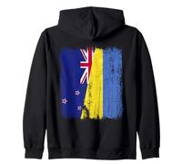 Demi-Drapeau de Nouvelle-Zélande Ukraine Patrimoine ukrainien de Nouvelle-Zélande Sweat à Capuche