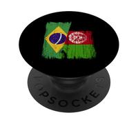 Demi-Drapeau du Brésil Afghanistan Patrimoine Afghan brésilien PopSockets PopGrip Adhésif